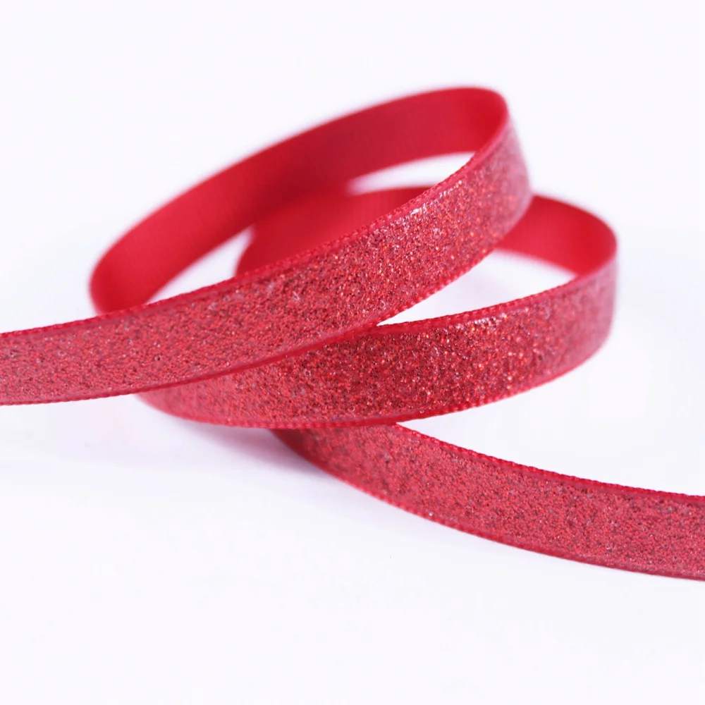 red T.R лента 3/8 ''9 мм полностью блестящая корсажная полиэфирная лента, материалы ручной работы, Свадебная подарочная упаковка - Цвет: red