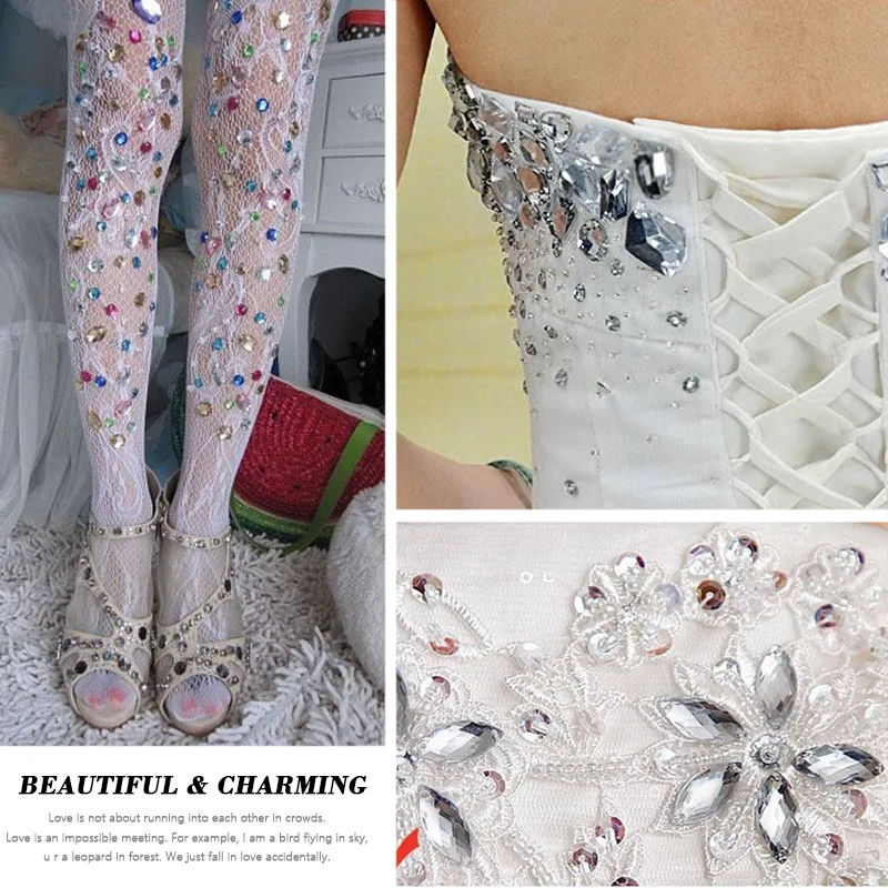 Женские разноцветные акриловые стразы 2 размера свободные камни для шитья платья