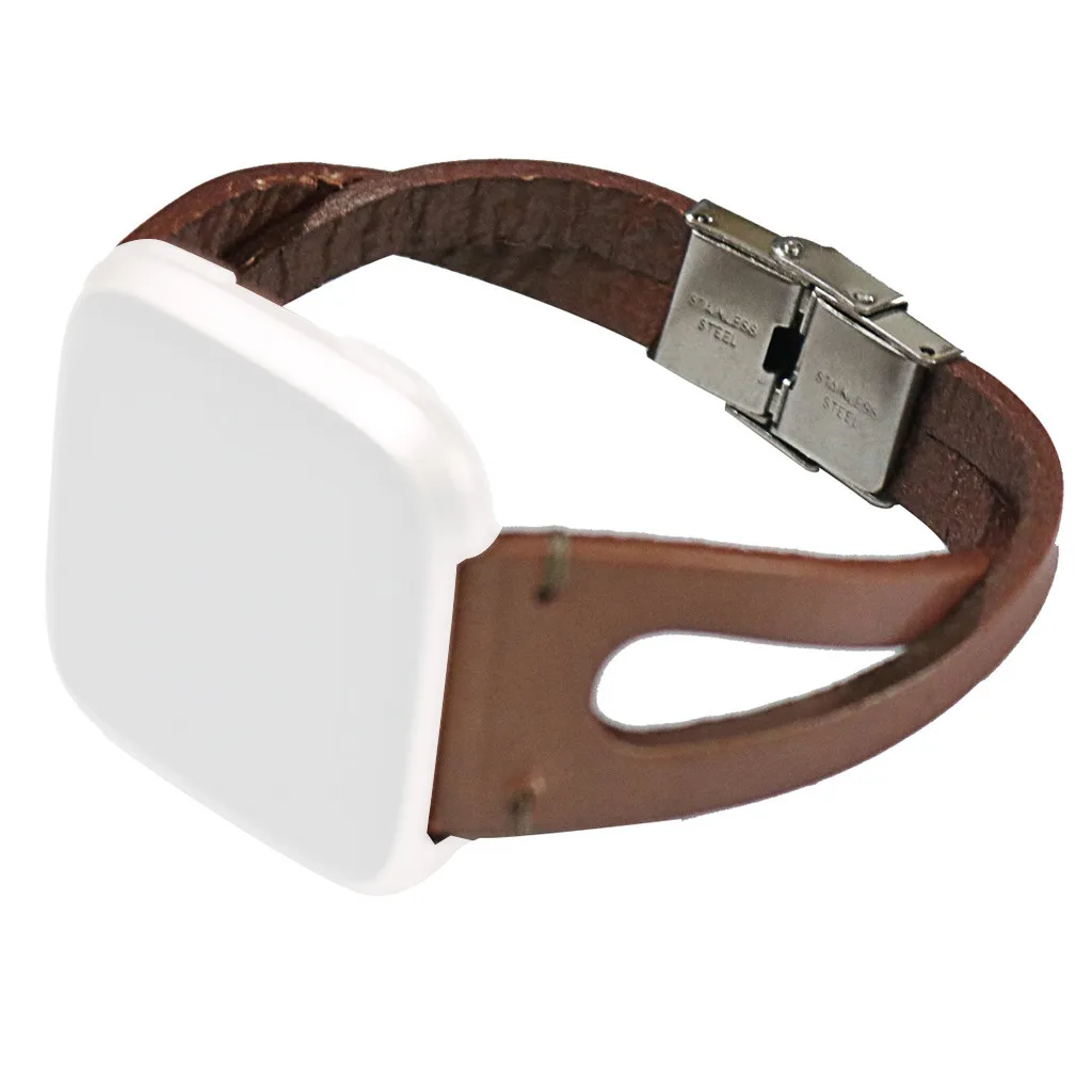 Ouhaobin кожаный ремешок для Fitbit Versa/Versa Lite, сменный Браслет, Кожаный ремешок, браслет на запястье 601 - Цвет: RG