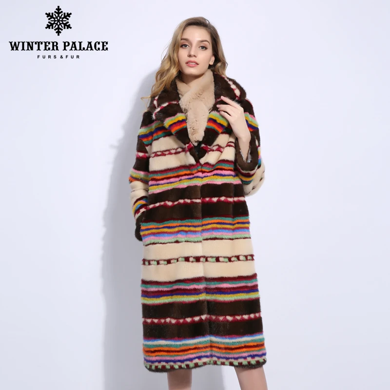 2018 Зима импортированы норки пальто с мехом длинные Стиль Новый Дизайн норковые