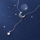 MloveAcc корейские ожерелья и подвески с серебряной Луной и звездой, колье-чокер с серебряной цепочкой, ювелирные изделия