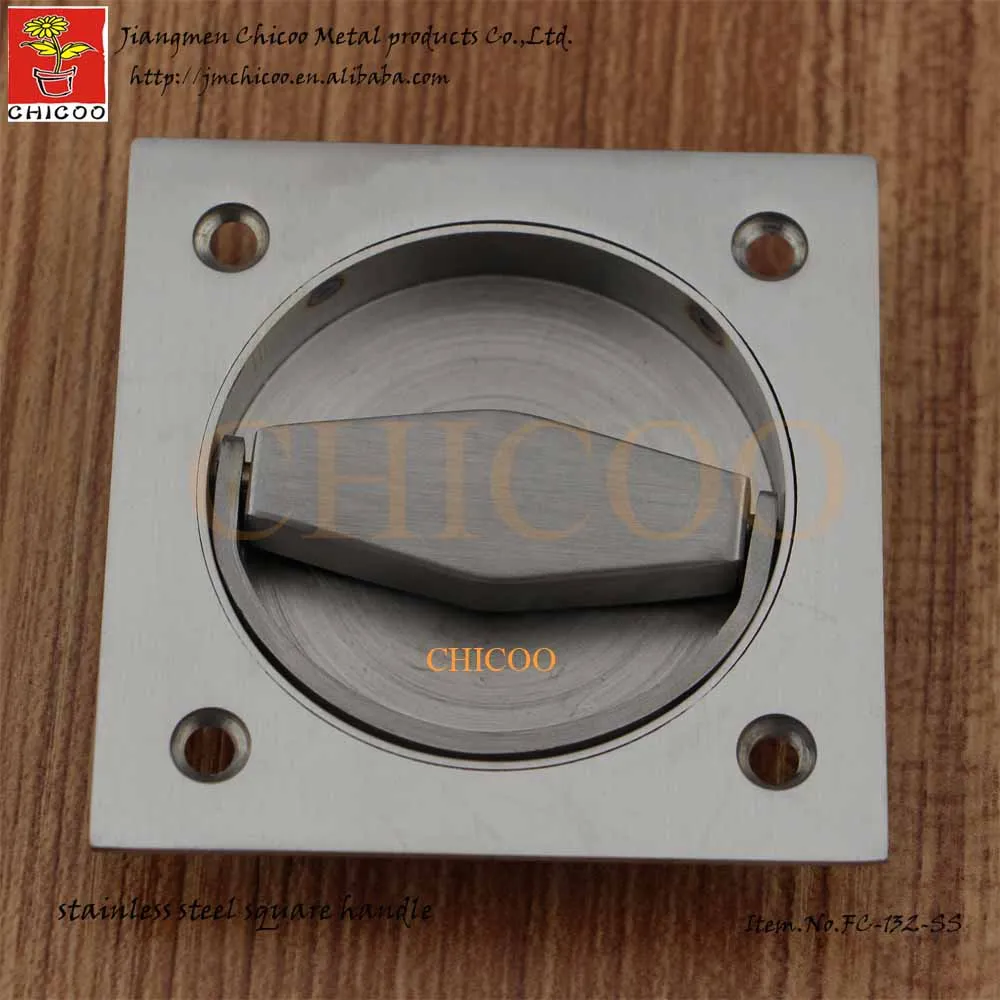 Нержавеющая сталь квадратная чашка кольцо ручка утопленная дверная заподлицо|cup