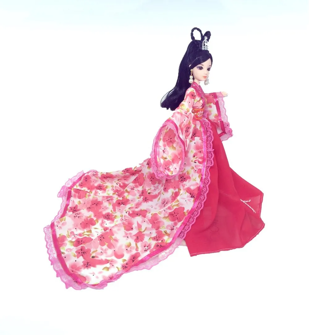 2017 1 Компл. 30 см Китайская Традиционная Красная Девица Принцесса Кукла Длинное