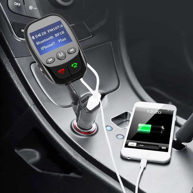 YASOKRO Bluetooth Handsfree автомобильный комплект fm-передатчик AUX Bluetooth MP3 плеер двойной USB порт зарядное устройство Поддержка TF карты и U диск