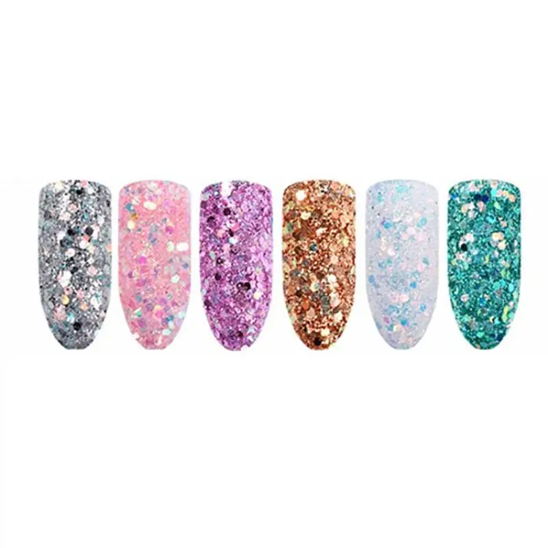 

Shellhard 6 Boxes Laser Mixed Nail Art Glitter Powder Dust 2g Shinning Colorful Nail Glitter Powder Manicure Tips Decoration