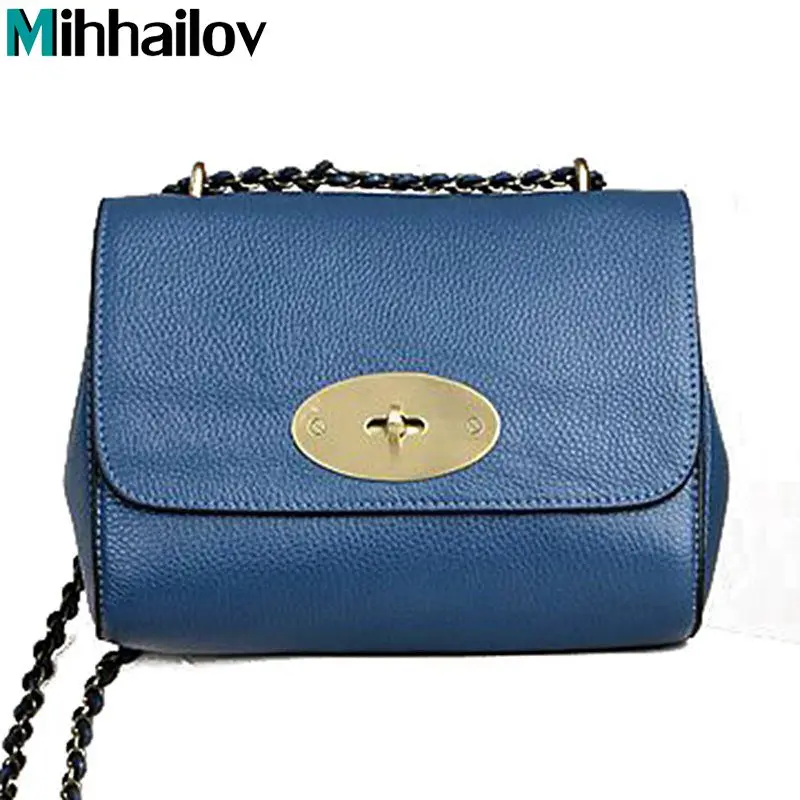 Женские сумки из 100% натуральной кожи маленькая сумка на одно плечо с цепочкой