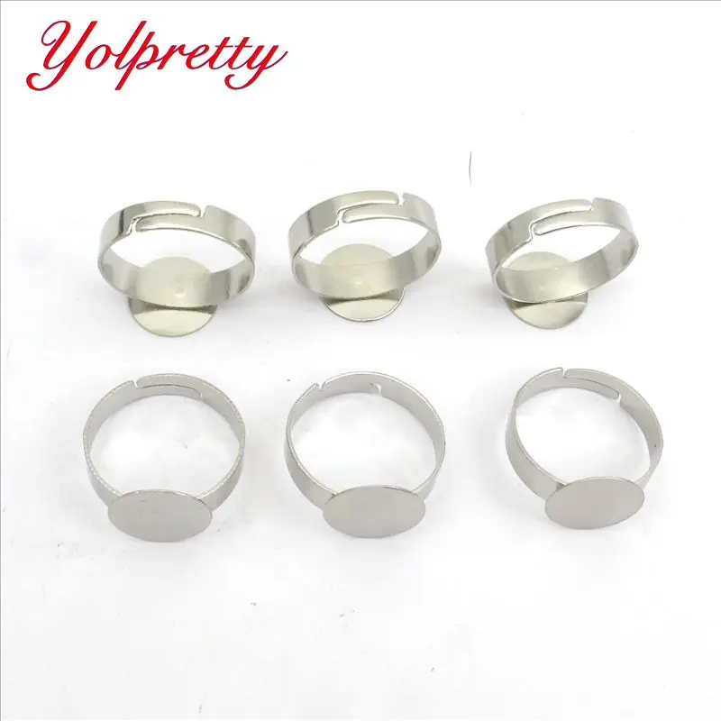 Yolprtty Новая мода 12 мм 10 шт. Серебряные железные регулируемые настройки колец