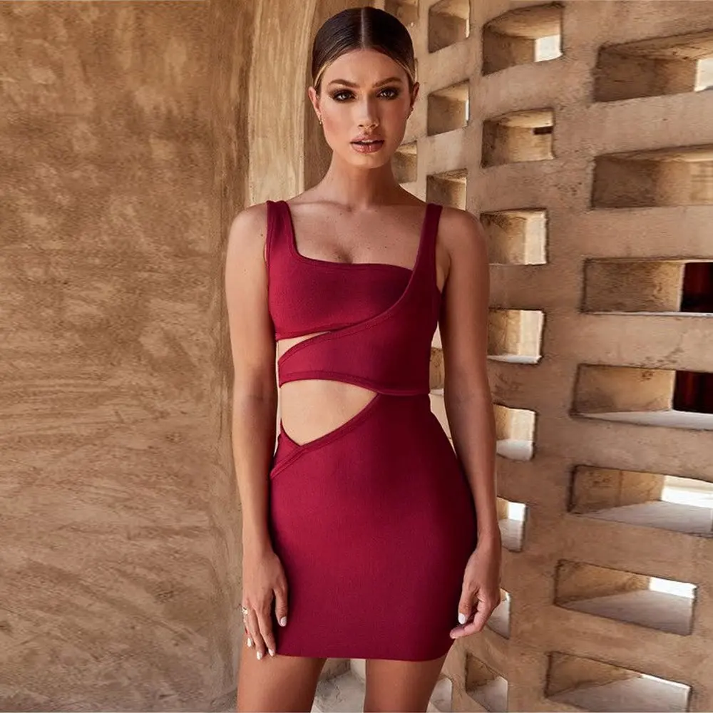 

Fashion Women Bandage Dress Sexy Celebrity Evening Party Hot Style Pub Lady Bodycon Mini Dresses Hollow Out