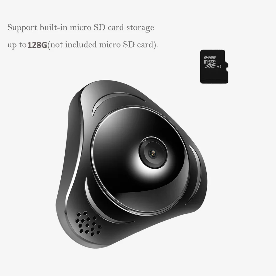 AZISHN 960P 3D VR Wi-Fi камера 360 градусов панорамная IP-камера МП/3 Мп рыбий глаз