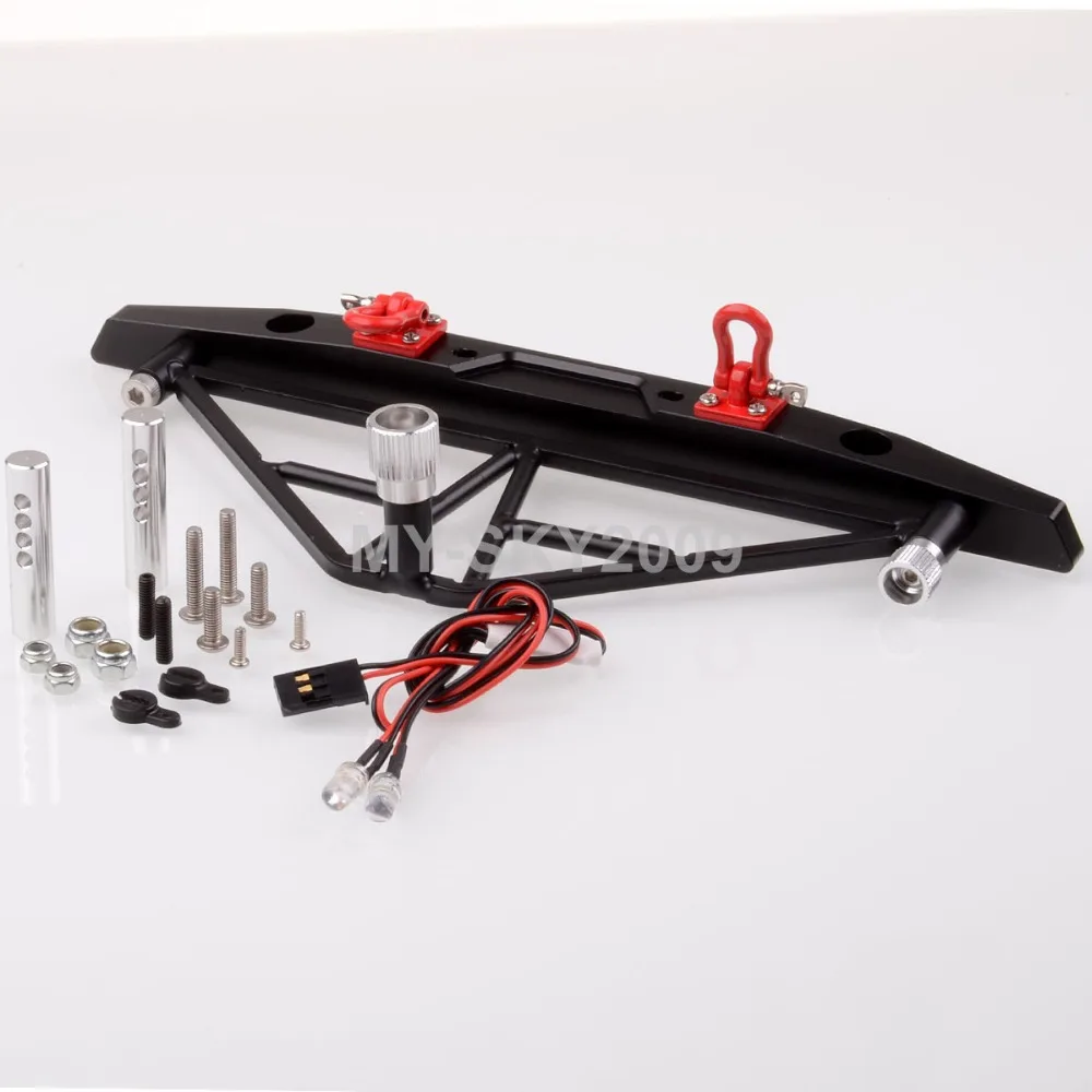 

1:10 RC Car AXIAL Racing SCX10 Jeep Metal Rear Bumper Spare Tire Carrier With LED Light