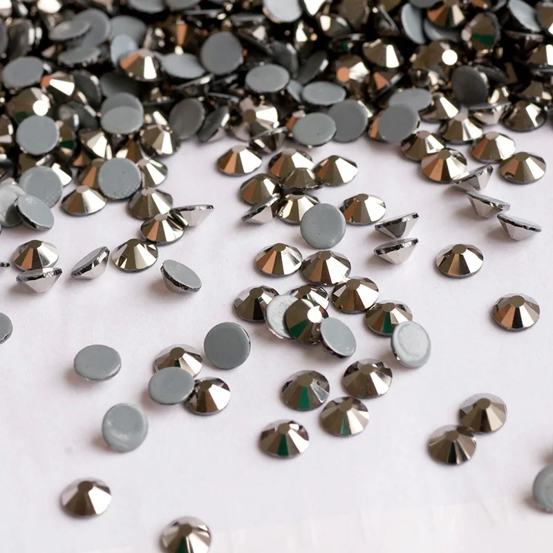 

Украшения для дизайна ногтей jet hematite AAA высококачественные стеклянные блестящие стразы горячей фиксации для одежды аксессуары для одежды