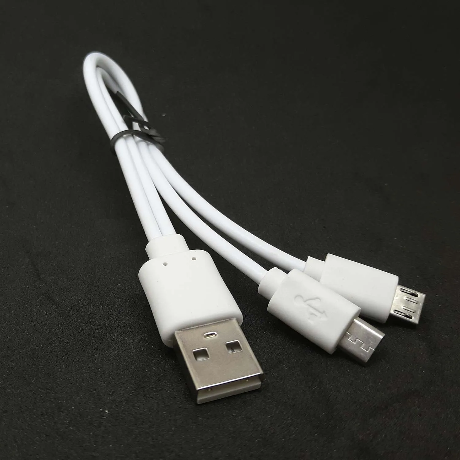 

20cm USB Male To Dual 2X Micro Male wall Charger Sync Power Y Cable phone