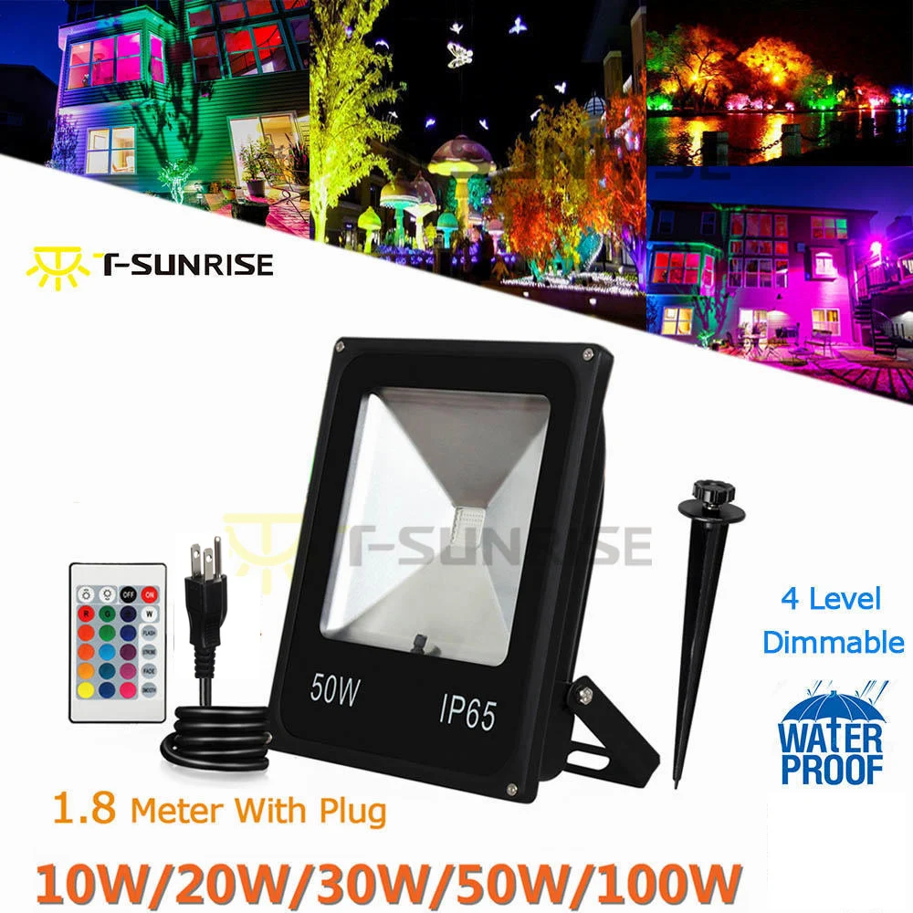 T SUNRISE 50 Вт rgb прожекторы Открытый Цвет изменение IP65 светодиодный свет