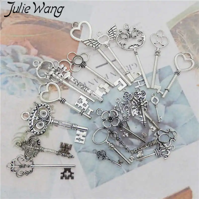 Julie Wang 10 шт. случайно смешанные Подвески для ключей Античный цвет аксессуары