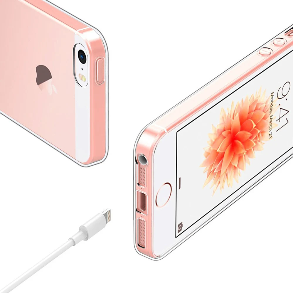 Для iPhone SE 5S 5C прозрачный мягкий ТПУ ультратонкий защитный чехол для телефона