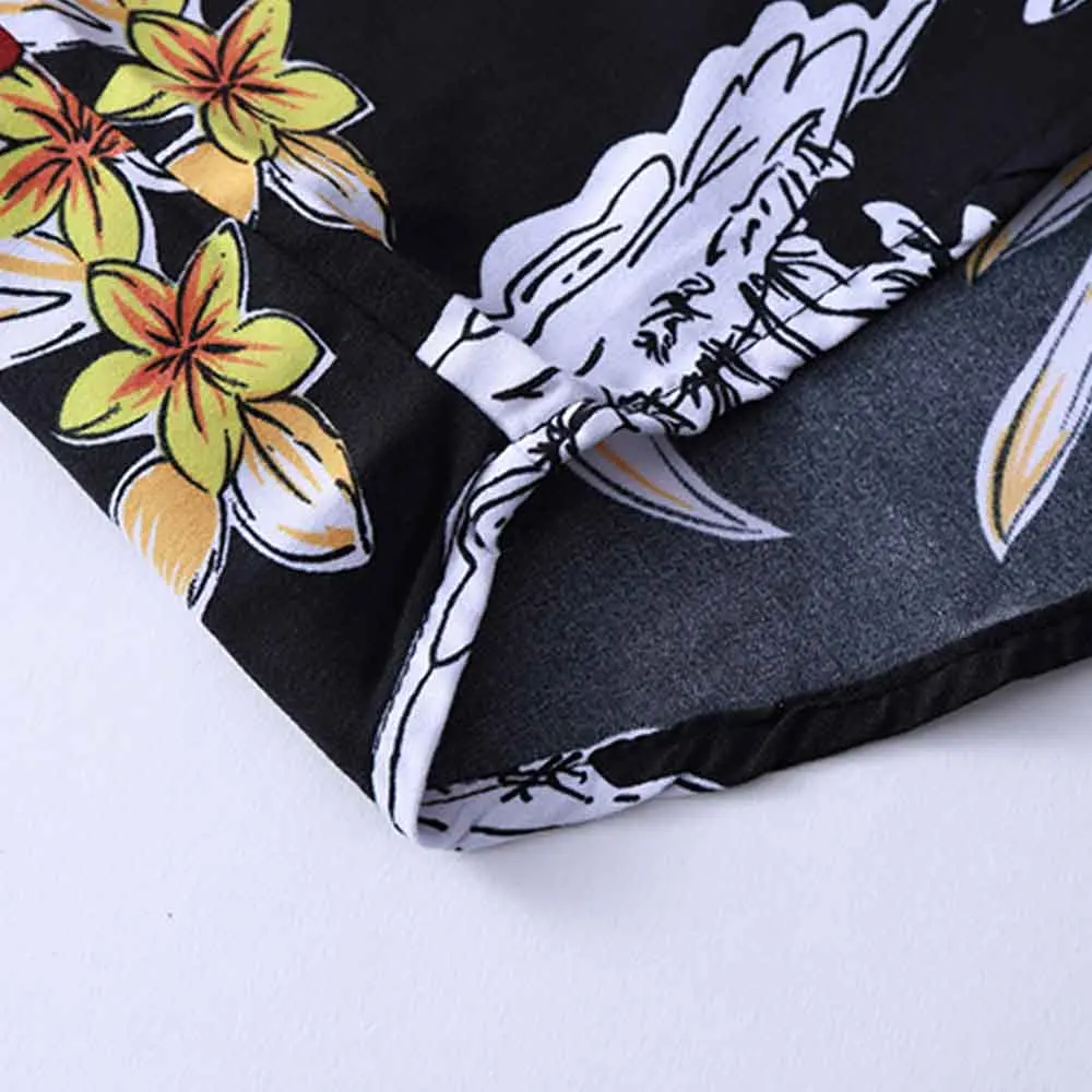 

Libithia Men Floral Shirts Long Sleeve Chinese Style Patten Autumn 2019 Big Size M-7XL Black Blue A61