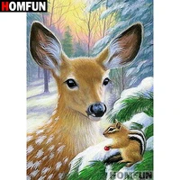 homfun full squareround drill 5d diy diamond painting animal deer embroidery cross stitch 5d home decor gift a07028