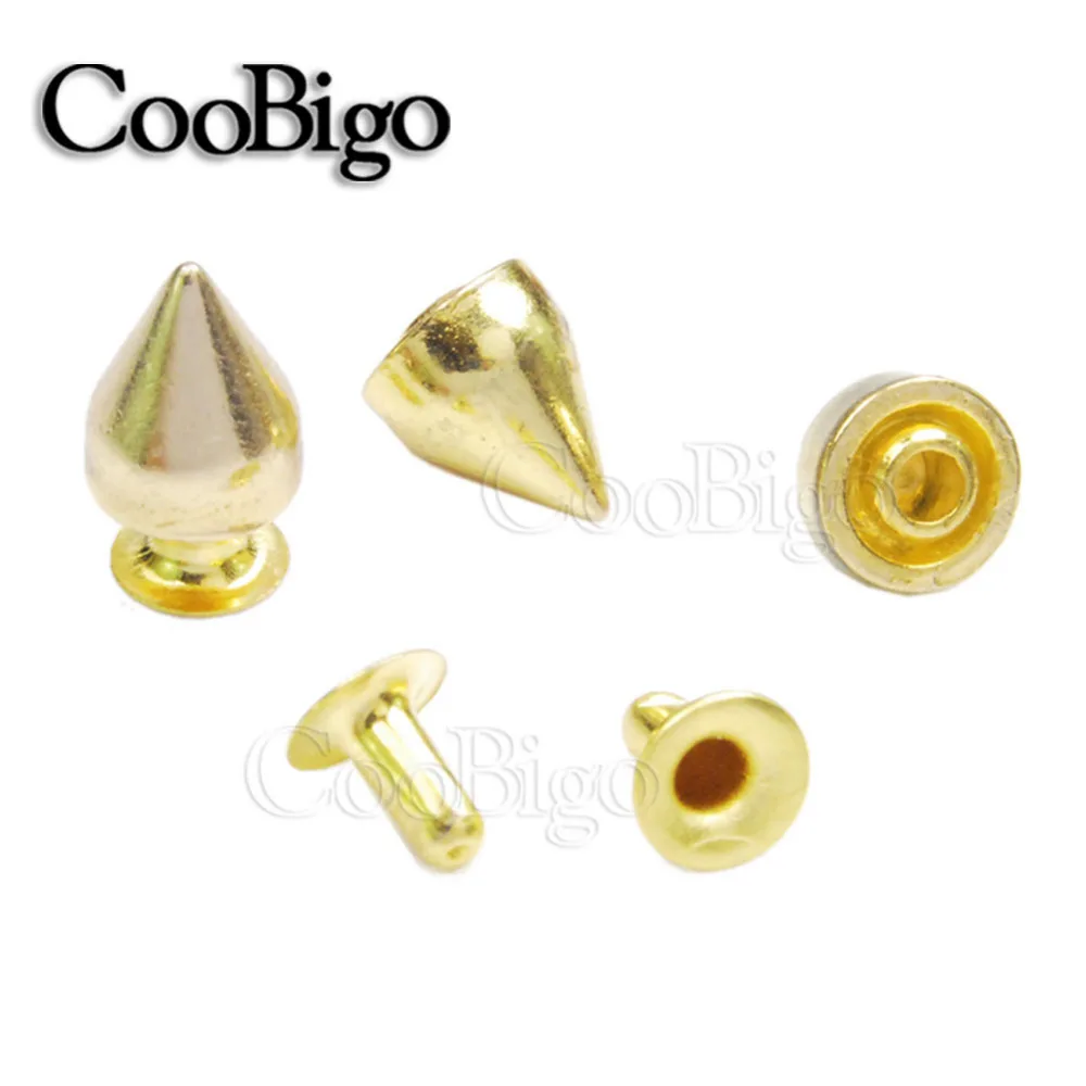 10 компл. 9x7 мм конусные заклёпки-шипы шпильки DIY панк рок-мешок обувь ткань Pet Воротник браслет панье кожевенное ремесло части