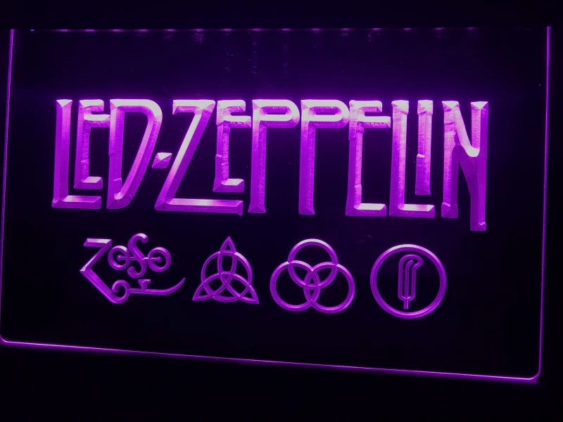 C002 Led Zeppelin Рок н ролл Панк Неоновые световые знаки