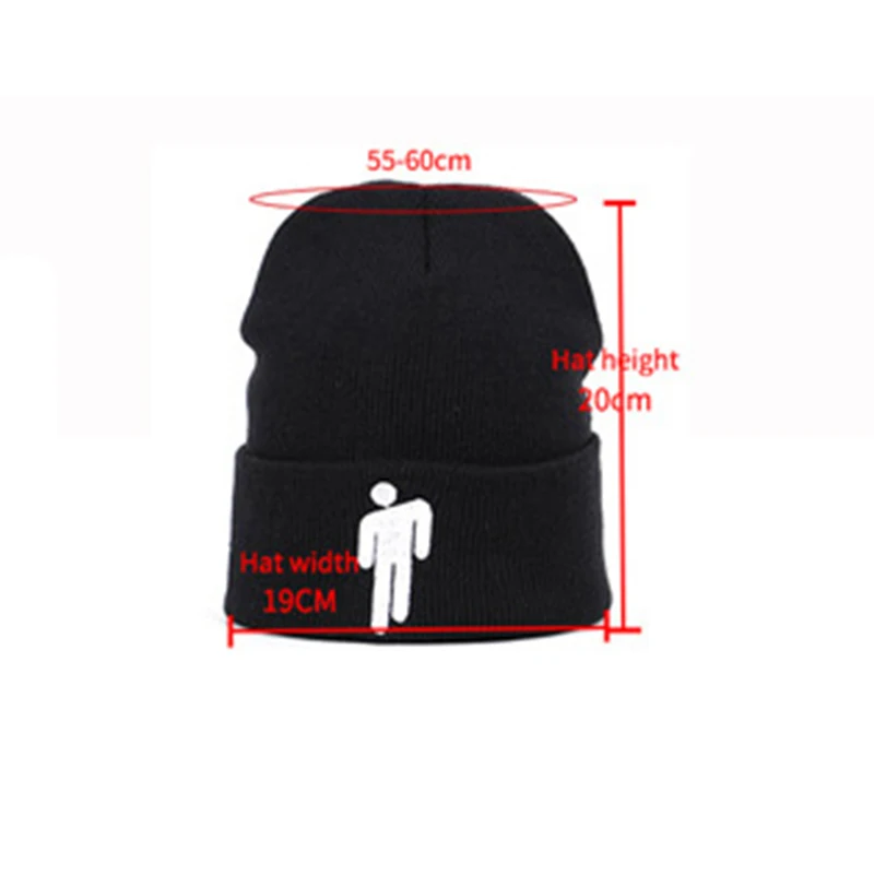 Billie Eilish Beanie for Women Men Unisex Knitted Billie Eilish Hat Embroidery Cartoon Autumn Winter Hip Hop Skullies Cap