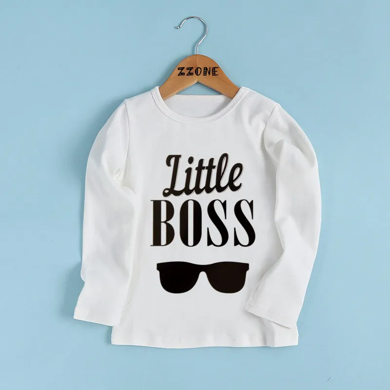 Детская забавная повседневная одежда футболка с надписью MINI BOSS для мальчиков и