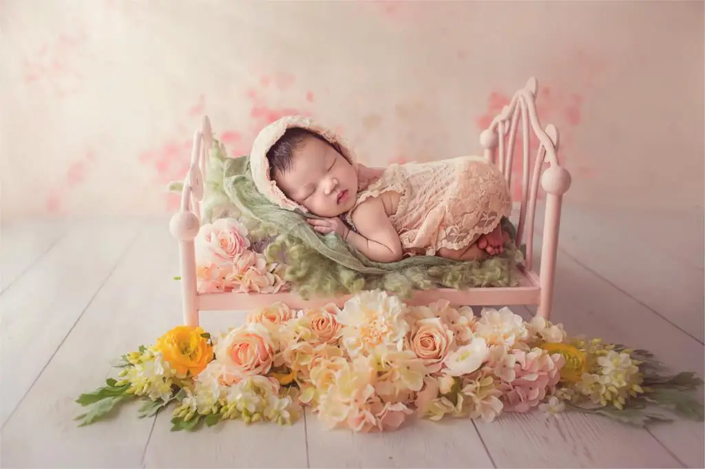 Newborn photography props wrought iron baby princess bed infant cute bed photo props studio