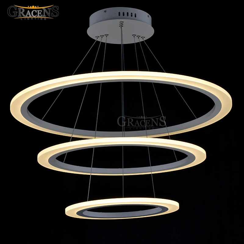 Современная светодиодная люстра светильник акриловая Подвесная лампа белая