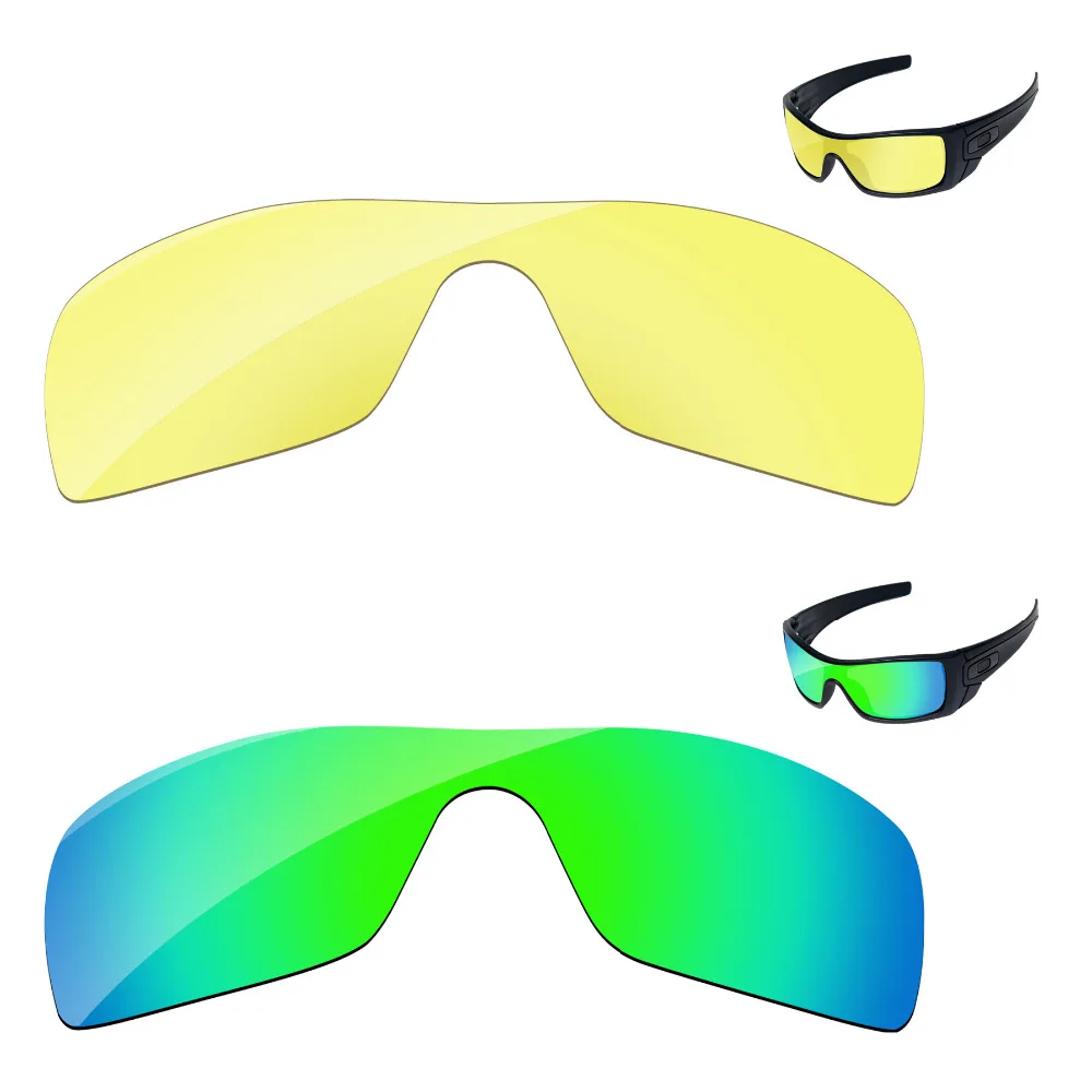 

Изумрудно-зеленый и кристально-желтый 2 шт. Сменные линзы для оправы солнцезащитных очков Batwolf 100% защита от Уфа и уфв