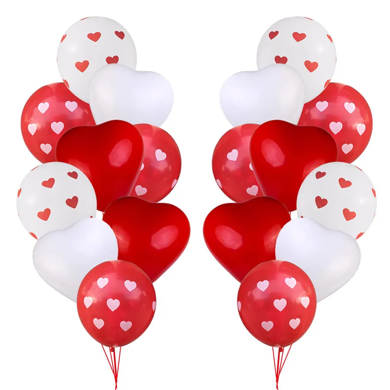 10 шт красный белый Сердце латексные шары Круглый надувные воздушные Baby Shower
