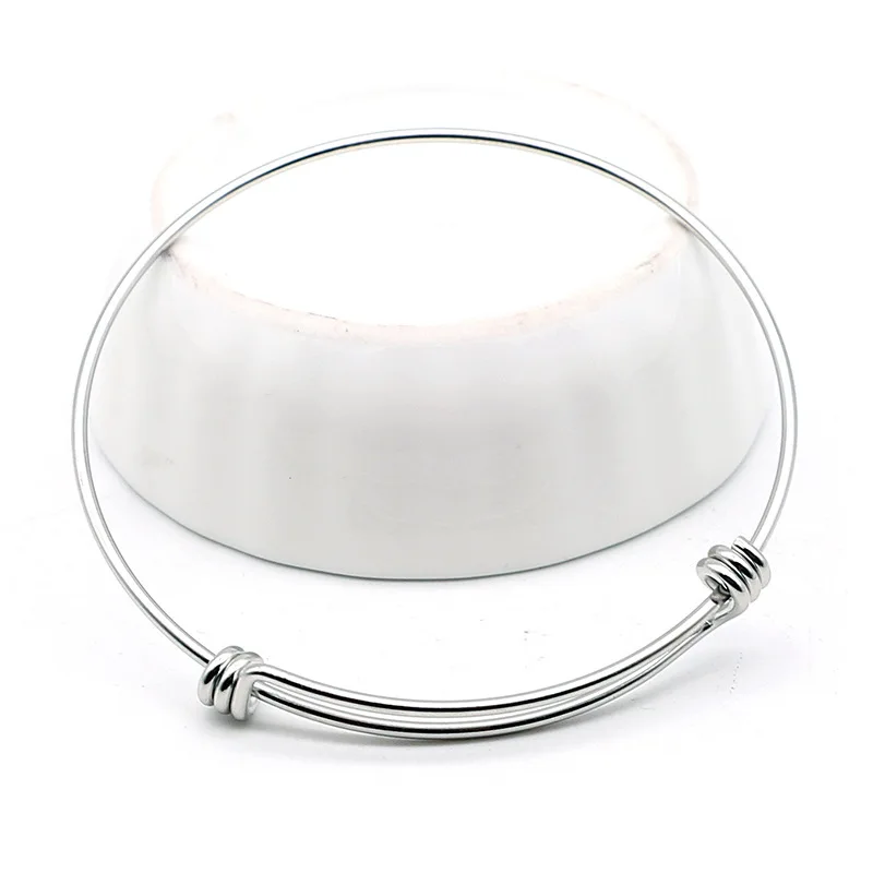 2pcs New Fashion Stainless Steel Bangle Bracelet Anklet Adjustable Men's And Women Jewelry Making