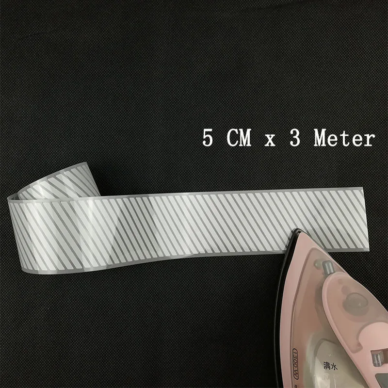 DIY 5 см х 3 метра саржевая резка железная теплопередача яркая серебристая светоотражающая лента материал для одежды сумки для безопасности visibile