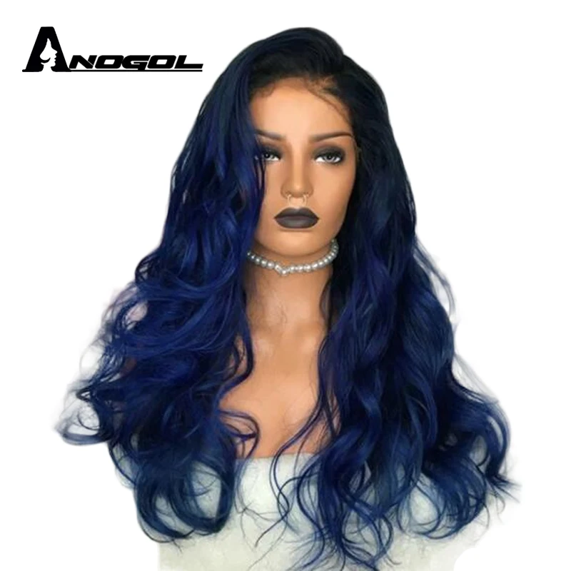 Женский парик для косплея Anogol из высокотемпературного волокна с длинными