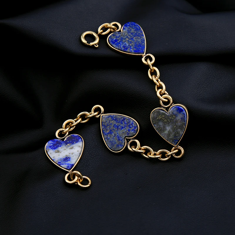 Оптовые цены высокое качество темно синий браслет с сердцем романтические