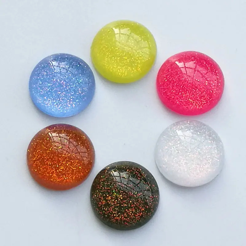 30 шт/партия круглые бусины смолы диаметр 12 мм смешанные цвета кабошон купола