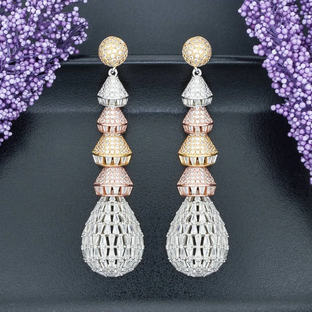 Женские серьги ModemAngel модные роскошные медные из бамбука с фианитом AAA для