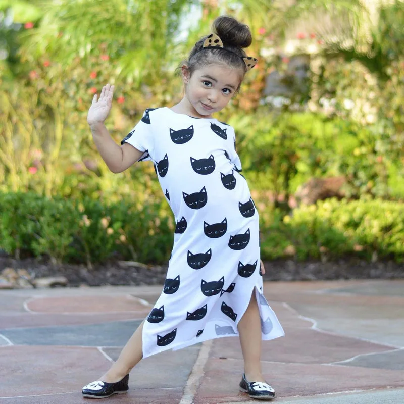 2017 Новая мода лето лук с рисунком платье из хлопка длинным рукавом Костюмы для