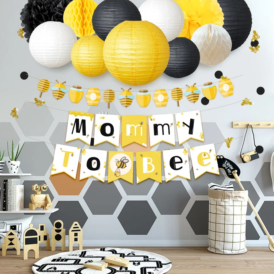 Nicro 35 шт./компл. милые с принтом в виде медоносной пчелы Baby Shower мама пчелы Бумага баннер гирлянда Фонари Вафельная Ткань вечерние украшения# Set68