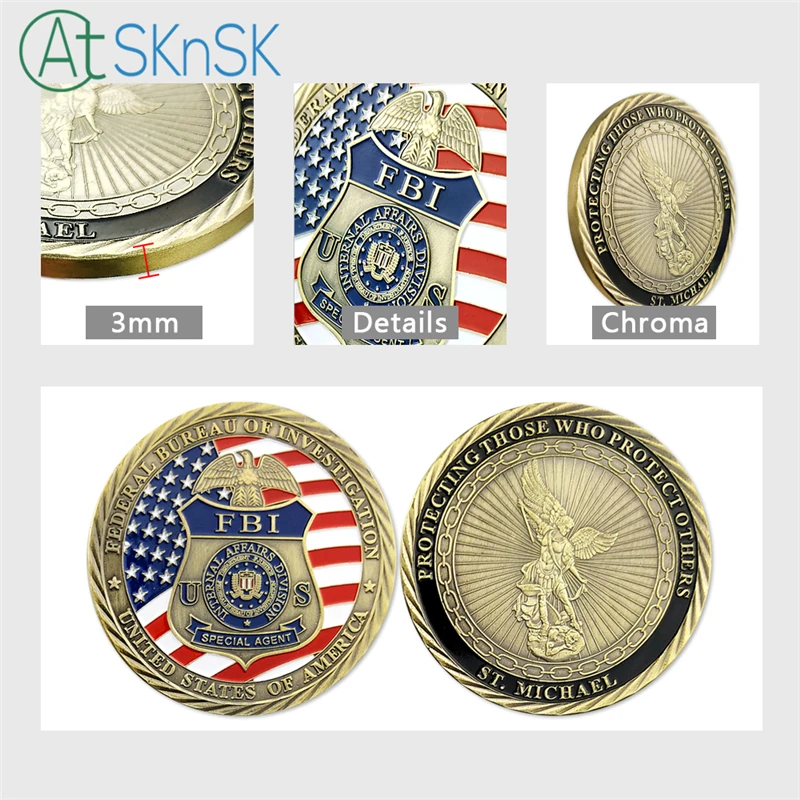 1/3/5/10 шт ST. Майкл США специальный агент ФБР вызов монеты защита тех кто защищает