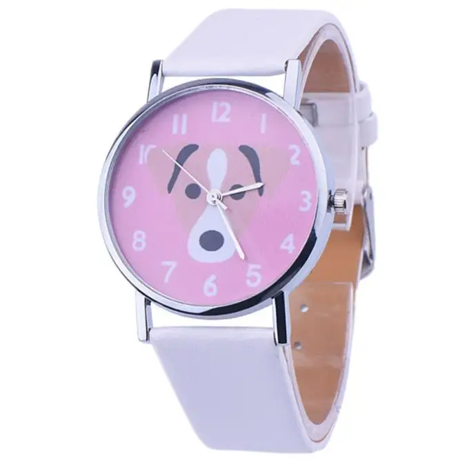 Женские наручные часы с кожаным ремешком Vogue простые милыми животными подарок на