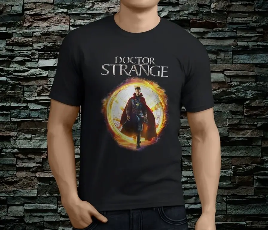 Новая популярная Черная Мужская футболка Dr Strange Marvel с супергероями размер S 3XL