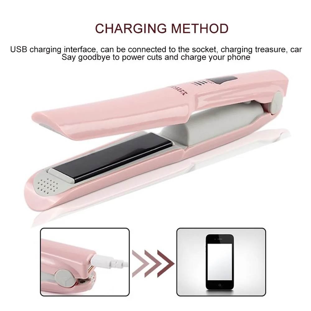 

2019 Hot Mini Electronic Fast Hair Straightener Curler Portable Hair Flat Iron Professional Straightening Irons Free Shipping
