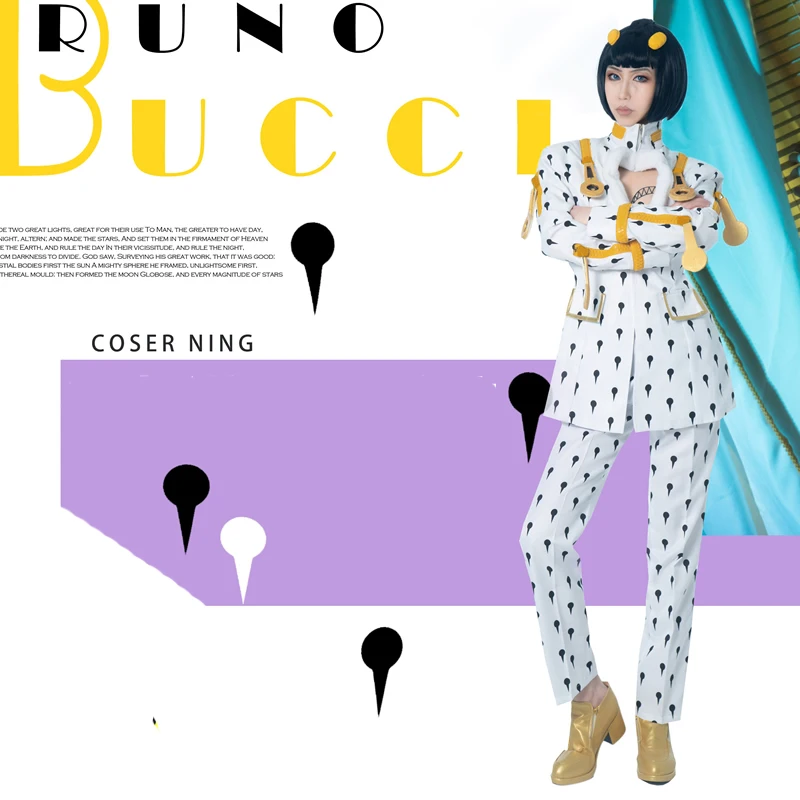 Аниме JOJO 5 приключения Джоджо Золотой ветер Bruno Bucciarati Косплэй костюм для
