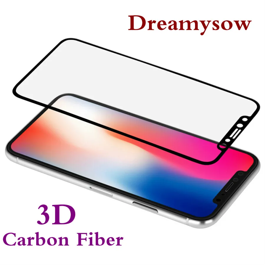 3D изогнутое углеродное волокно закаленное стекло для iphone 8 Plus iPhone X 11 Pro Max 9H Защита
