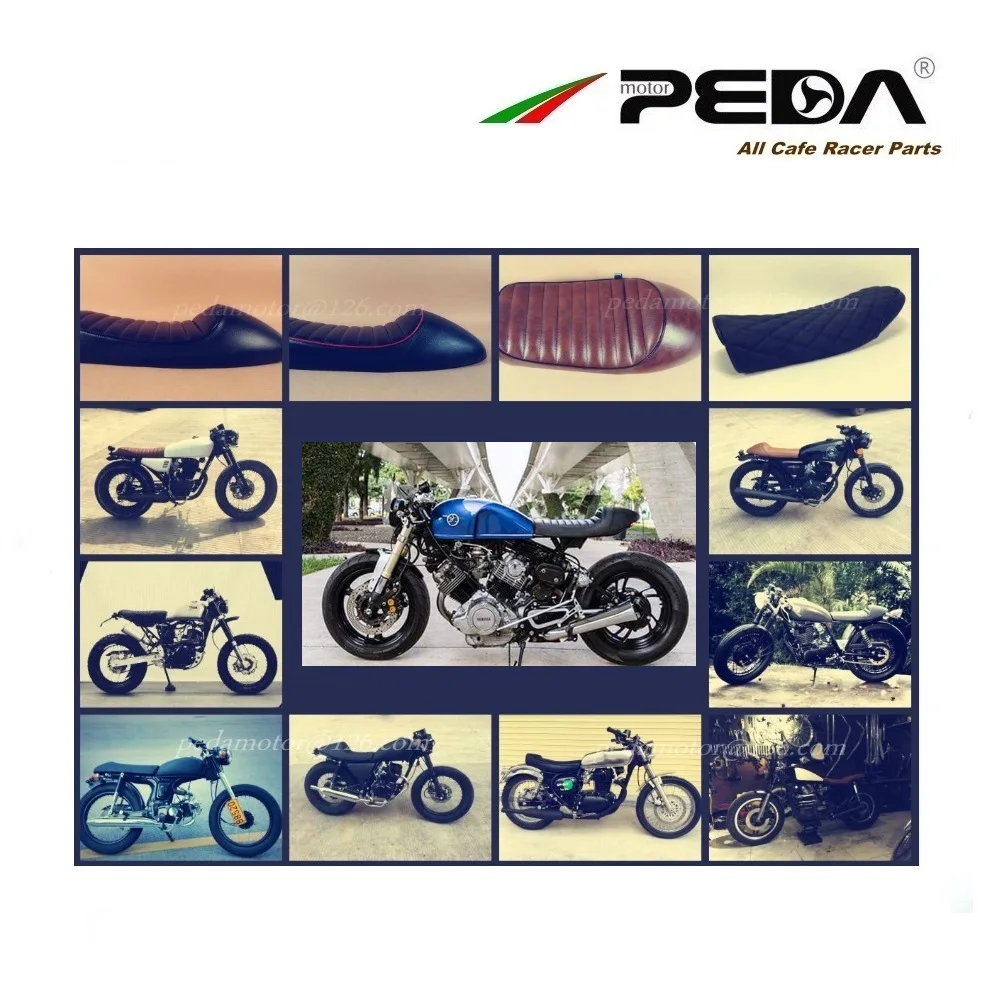 

A11 PEDA Cafe Racer Seat A Hump 60cm RED for HONDA CG YAMAHA SR Motorcycle Vintage Saddle Waterproof Universal Asiento Sitz Sat