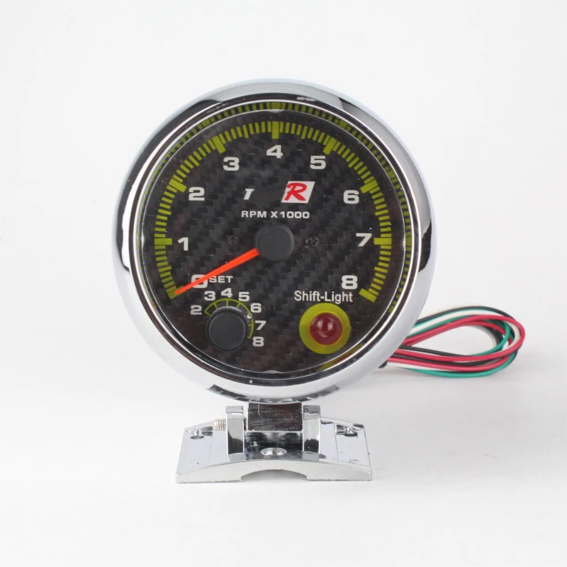 Free Shipping Tachometer 3.75 inch Carbon Fibre 0-8000 RPM Auto Gauge Car meter | Автомобили и мотоциклы
