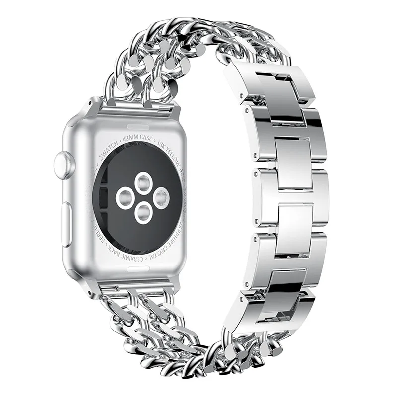 Серебристый Роскошные сплав ремешок для apple watch серии 1/2/3/4 ремешок полос 40 мм 44 мм, 42 мм, 38 мм, версия новой ссылки с кристаллами, браслет с кристаллами, ремешки для часов браслет - Цвет ремешка: Серебристый