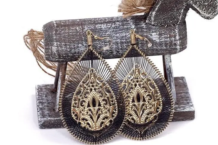 Серьги женские винтажные металлические|dangle earrings|fashion dangle earringsbrincos pendientes |