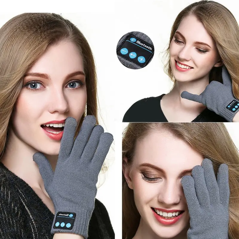 Bluetooth-перчатки для женщин и мужчин зимние вязаные теплые варежки Разговорные