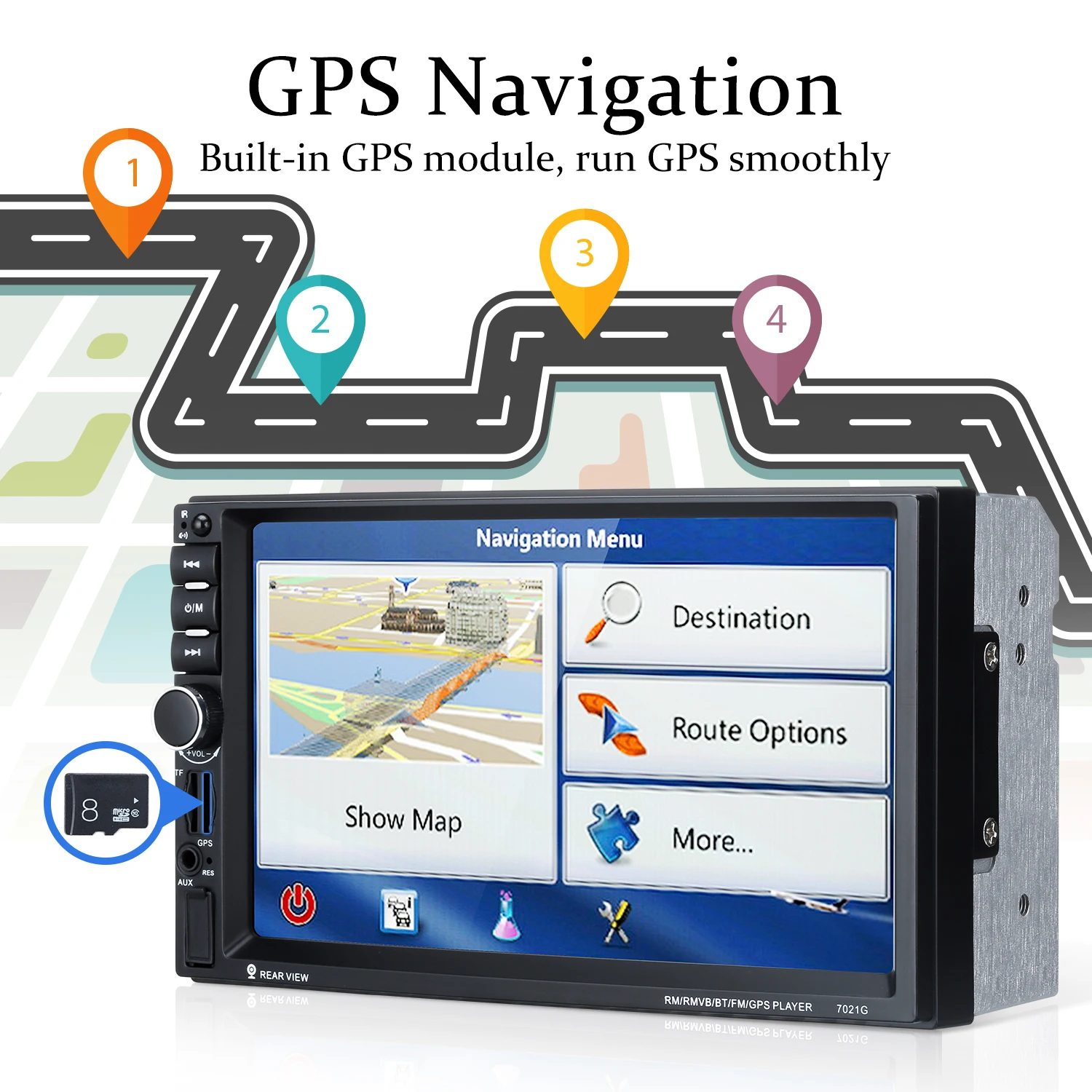 7 &quotсенсорный экран 7021G Автомобильный Bluetooth MP5 плеер GPS навигация поддержка TF USB AUX