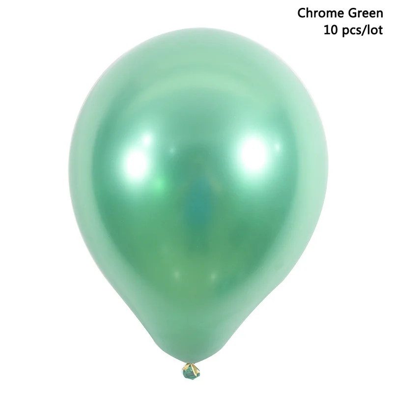 green 10 шт./лот, хромированные шары на день рождения, свадьбу, день рождения, день рождения, Рождество, шары, металлик, золото, silve, воздушные шары, букет, вечерние украшения - Цвет: green